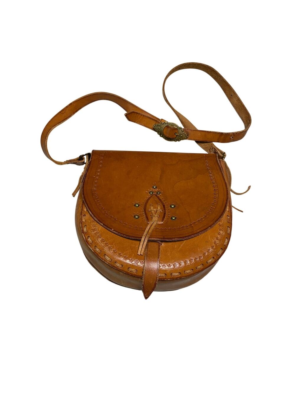 Leather Vintage Polish Folk Shoulder Festival Bag